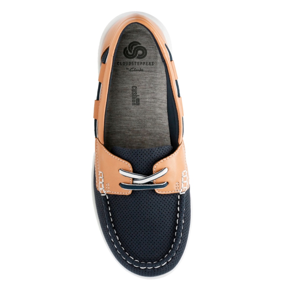 Clarks Cloudsteppers Jocolin Vista Women's Boat Shoes in Navy Marine/Tan
